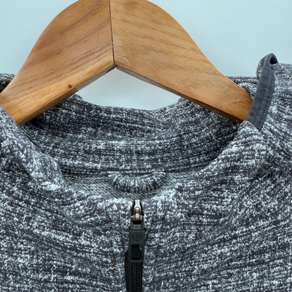 Lululemon Surge Warm Full Zip Hoodie Heathered Black Mens Medium M Rulu Stretch - Picture 4 of 7